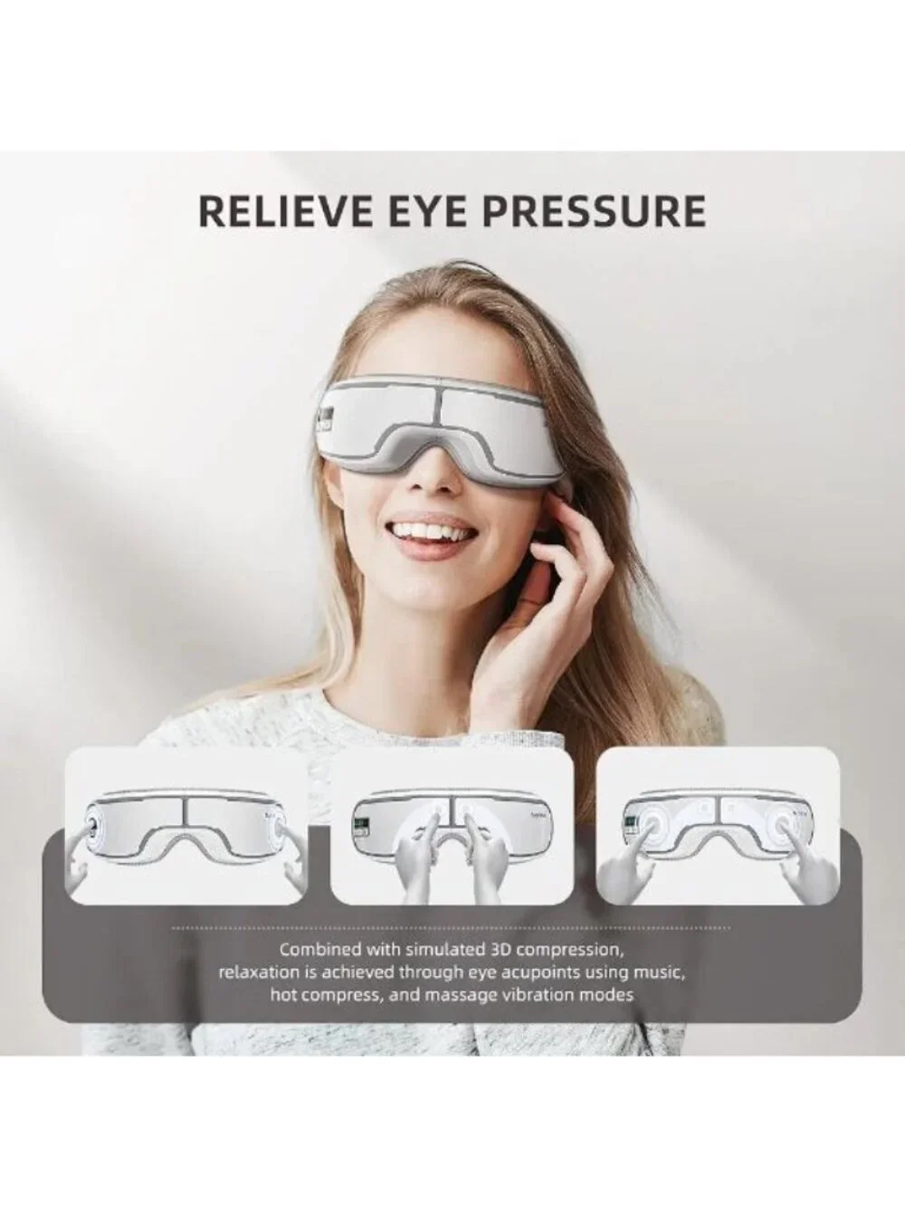 Eye Massager Heated Eye Mask for Migraines/Strain/Dry Eyes Relief, Smart Sleep